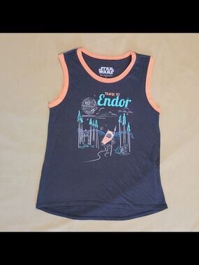 Star Wars Travel To Endor Ewok Ringer Tank Top | Grey | Lg